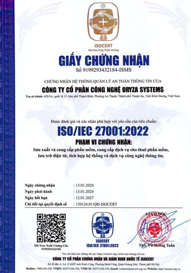 Chứng nhận hệ thống quản lý an toàn thông tin ISO/IEC 27001:2022