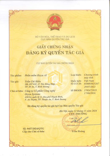 Phần mềm Oryza AI